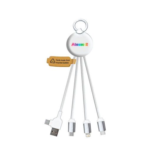 RPET LED Charging Cables White